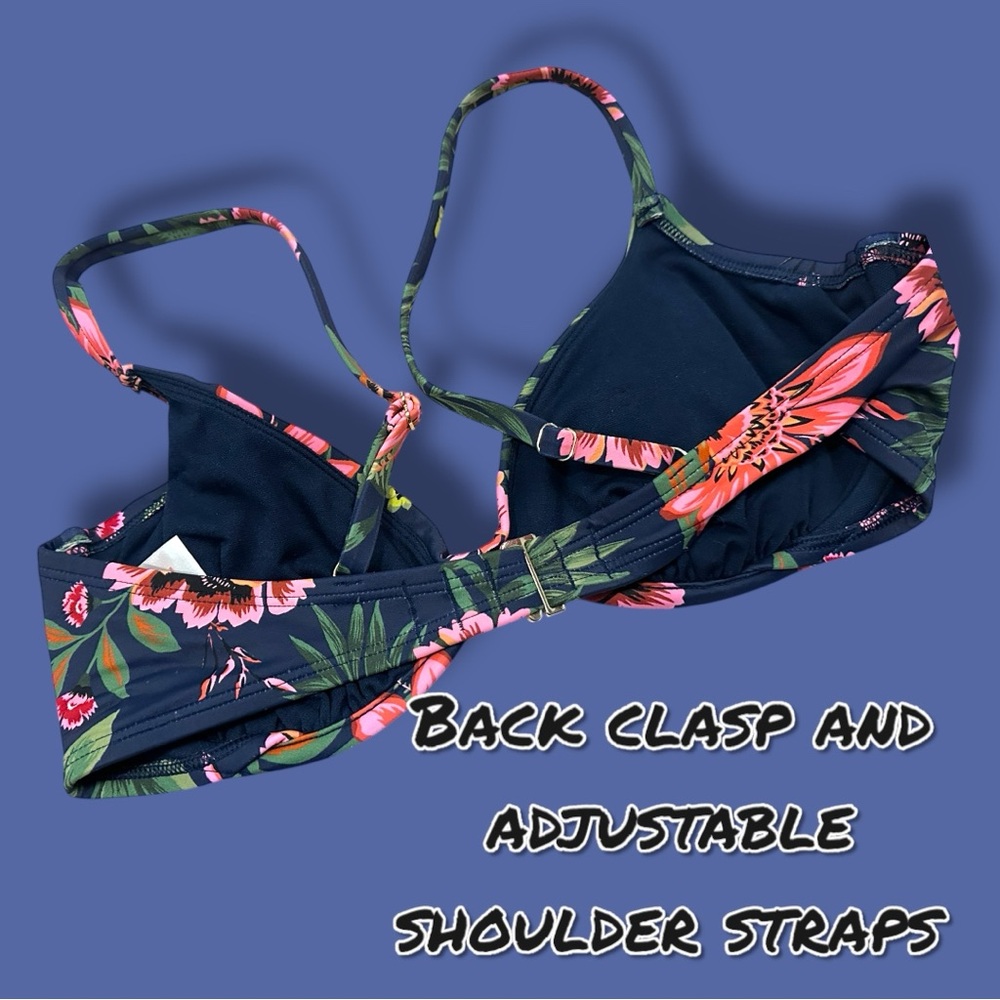 EUC SHADE & SHORE Hawaiian Tropical Hibiscus Floral Bikini. Size Medium/34DD - Picture 5 of 14